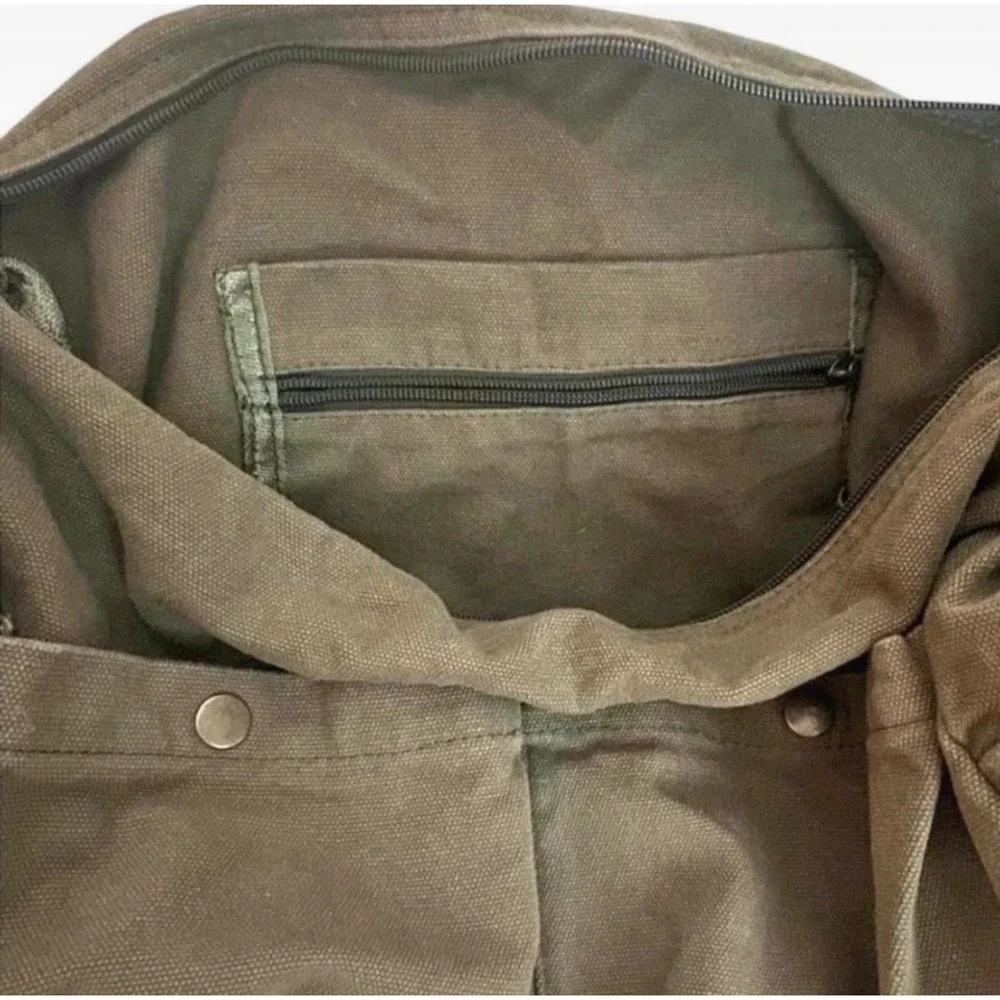 Awesome Unisex Canvas Crossbody Bag - Large capacity -  Khaki - New